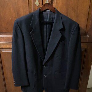 Oscar De La Renta Studio Mens Black Wool Peacoat Blazer Size 42